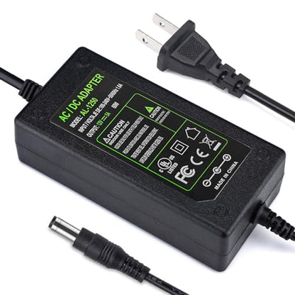 TOBWOLF DC 12V 5A Power Supply Adapter, AC 100-240V US Plug with 4.6FT Cord | 5.5x2.5mm DC Output Plug | Switching AC/DC Converter | Fits for LED Strip, Lights, CCTV & Security Cameras - size: 12V 5A