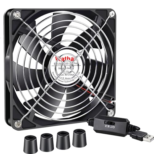 Wathai 140mm USB PC Case Computer Cooliing Fan 5V with Speed Controller | 140mm x 25mm USB Fan for Computer Case Receiver DVR PlayStation Xbox PS4 Router Cabinet Cooling - style: 140mm USB Fan