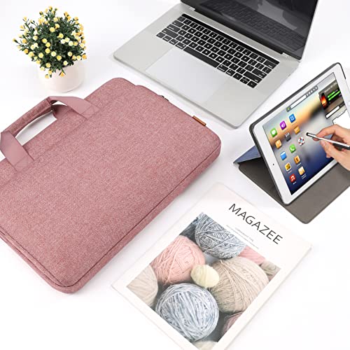 DOMISO 16 inch Laptop Sleeve Protective Case Cover Compatible with 16 16+ inch HP Dell ASUS Lenovo Chromebook,Waterproof Computer Cases Bag with Handle,Pink - color: Pink, size: 16"