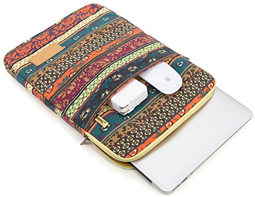 Kinmac 360° Protective Vertical Laptop Sleeve Case Cover Bag with Pocket for MacBook Air 13 inch,iPad Pro 13" and 12.5-13.3 inch HP Lenovo Dell ASUS Acer Laptop (New Bohemian) - color: New Bohemian, size: 12.5 inch-13.3 inch