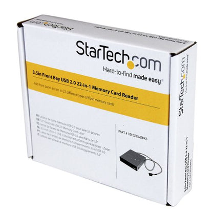 StarTech.com 3.5in Front Bay 22-in-1 USB 2.0 Internal Multi Media Memory Card Reader with Simultaneous Access - CF/SD/MMC/MS/xD - Black , TAA (35FCREADBK3) - size: Multi-Card, style: USB 2.0
