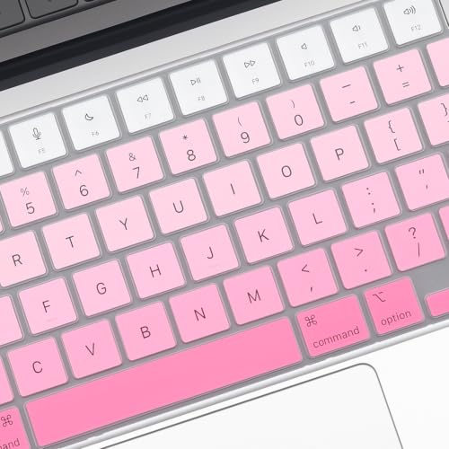 2 Pack Keyboard Cover for 2026 MacBook Neo 13" (Touch ID) & MacBook Pro 14"/16" M5-M1 Pro/Max, M5-M2 & MacBook Air 13"/15" M5-M1, Keyboard Protective Skin US Layout-BlackGradual - color: PinkGradual+TPU