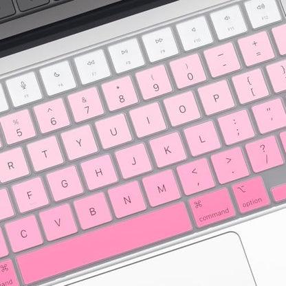 2 Pack Keyboard Cover for 2026 MacBook Neo 13" (Touch ID) & MacBook Pro 14"/16" M5-M1 Pro/Max, M5-M2 & MacBook Air 13"/15" M5-M1, Keyboard Protective Skin US Layout-BlackGradual - color: PinkGradual+TPU
