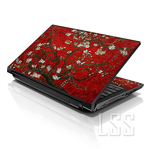 Laptop Sleeve Bag Carrying Case w/Handle & Adjustable Shoulder Strap & Matching Skin Sticker Compatible with 15" 15.4" 15.6" Dell, Asus, Acer - Red Almond Trees - color: Red Almond Trees, size: 15 inch