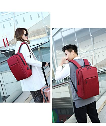 Elonglin Laptop Backpack 15.6" Travel Business Work Bag Water Resistant Daypack with USB Charging Port Grey - color: Grey