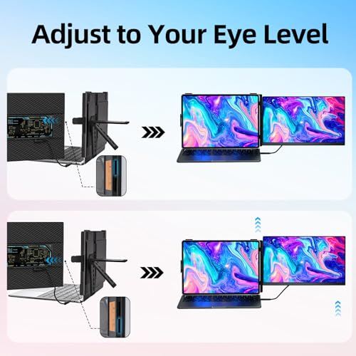 15.6 Inch Laptop Screen Extender Detachable Monitor Extender Dual Screen | Portable IPS 1080P FHD 85%NTSC Travel Monitor USB-C HDMI Port Compatible with Wins Mac Chrome Dex Fits 13-17" Laptops - size: 15.6" Monitor-A
