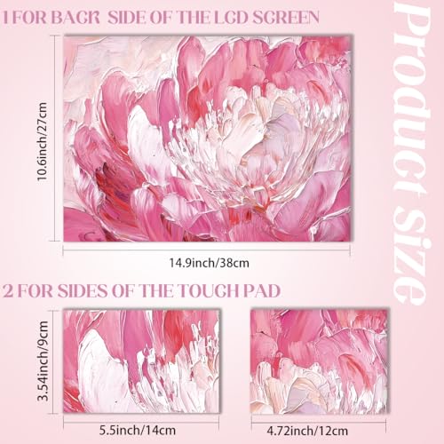 SUPERDANT Oil Painting Flowers Laptop Skin Sticker Decal Universal Personalized Protective Vinyl Cover for Notebooks and Laptops Fits 12 13 13.3 14 15 15.4 15.6 Inches Pink - color: Pink