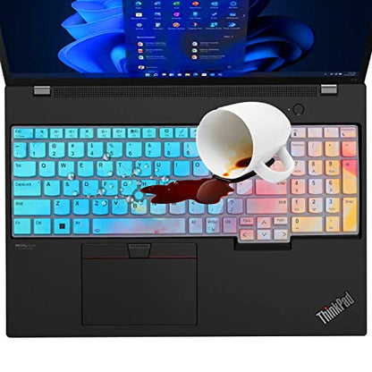 Colorful Keyboard Cover for Lenovo ThinkPad E16 Gen 1 16", Thinkpad T16 P16 P16v P16s Gen 2/Gen 1 16", Thinkpad L15 Gen 4/3 15.6" (Not Fit Thinkpad Z16, L15 Gen 2/1) - color: Colorful