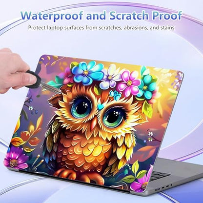 Laptop Skin Sticker Decal Cover,Owl with Big Eyes | DIGTIALL Universal Laptop Skin Sticker, Waterproof Removable Notebook Decal Protector Cover for 12 13 14 15 Inch Laptops - color: Owl With Big Eyes