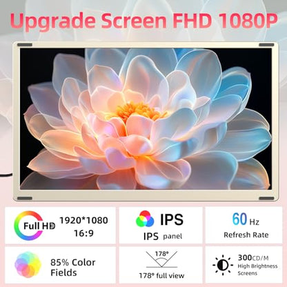 LOSC 15.6" Laptop Screen Extender, Triple Portable Monitor with FHD 1080P IPS Display, 120% sRGB, 235° Rotation and Plug and Play Setup for 13-17.3" Mac, Windows & ChromeOS Laptops
