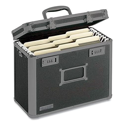 Vaultz File Organizer Storage Box - 14 x 7 x 12.19 Inch Letter Size, Portable Locking Storage Totes with Dual Combination Locks for Filing Office Documents - Super Tactical | Dual combination locks for security, portable design for filing office documents