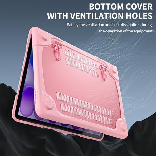 Batianda Heavy Duty Case for MacBook Neo 13 Inch 2026, Blush | Fits Model A3404 A18 Pro Chip, Ergonomic Foldable Stand Holds 22lbs, TPU Bumper, Matte Translucent Shockproof Hard Shell - color: Blush