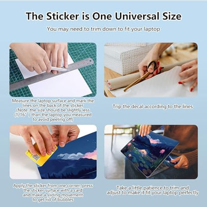 Universal Laptop Skin Sticker with 2 Wrist Pad Skins, Waterproof Scratch Resistant Vinyl Laptop Cover Decal, Cut to Fit for 11–15.6 Inch MacBook HP Dell Lenovo, Lotus Pond - color: Lotus Pond