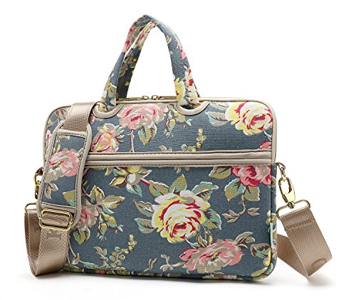 Blue Water Hyacinth Patten water resistant Laptop Shoulder Messenger Bag Case Sleeve for 15 Inch 15.6 Inch Laptop,Laptop Briefcase - color: Water Hyacinth, size: 15-15.6 Inch