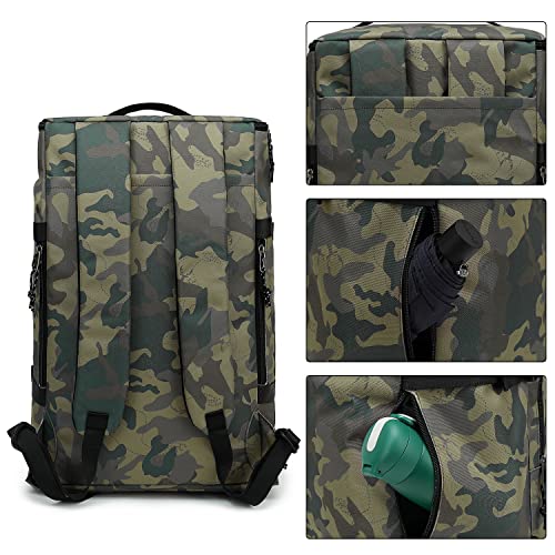 Kalesi Gym Duffle Bag Backpack 4-Way Waterproof with Shoes Compartment for travel Sport Hiking laptop - color: Camouflage