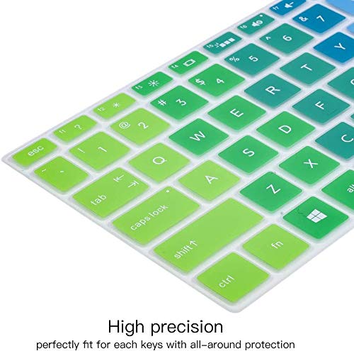 Keyboard Cover for HP Laptop 15-db/da 15-dw 15-dy 15-ef 15-bs/bw 15t 15z 15.6" 15-dy5033dx 15-dy5073dx dy2073dx dy2702dx 15-dy2792wm 15-dw0083wm 15-ef1023dx ef2126wm ef2099nr, 17-by/bs/bw Skin,Rainbow - color: Rainbow