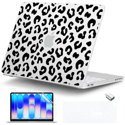 for MacBook Neo 13 inch Case 2026 (Model A3404), Artistic Leopard Pattern Ultra Slim Frosted Matte Hard Shell, Anti-Scratch & Fingerprint Resistant Cover, Leopard Clear - color: Leopard Clear