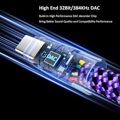 USB C to 3.5mm Audio Cable -2.5FT, Type-C to 3.5mm Jack AUX Stereo Headphone Cable and car Data Cable,Compatible with iPhone 17, 16, 15 Pro Max Plus, Galaxy S25, S24 Ultra, Pixel - size: 2.5ft/0.75m