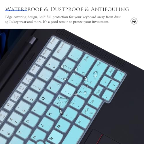 Keyboard Cover for 2024 2023 Lenovo ThinkPad E14 Gen 6/5 14",Thinkpad x1 Carbon Gen 11/10,ThinkPad T14 T14s L14 P14s Gen 4/3 (Not Fit Thinkpad T14 L14 P14s Gen 2/1, Thinkpad E14 Gen 4/3)-Gradual Mint - color: Guadual Mint