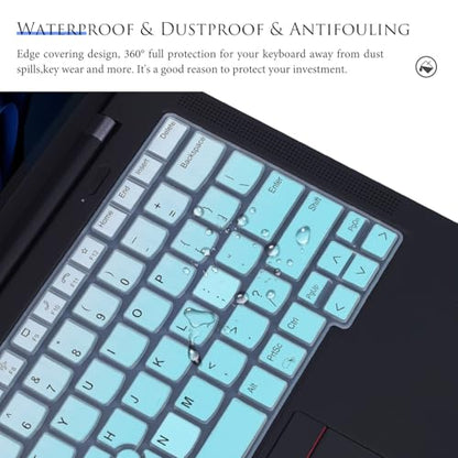 Keyboard Cover for 2024 2023 Lenovo ThinkPad E14 Gen 6/5 14",Thinkpad x1 Carbon Gen 11/10,ThinkPad T14 T14s L14 P14s Gen 4/3 (Not Fit Thinkpad T14 L14 P14s Gen 2/1, Thinkpad E14 Gen 4/3)-Gradual Mint - color: Guadual Mint
