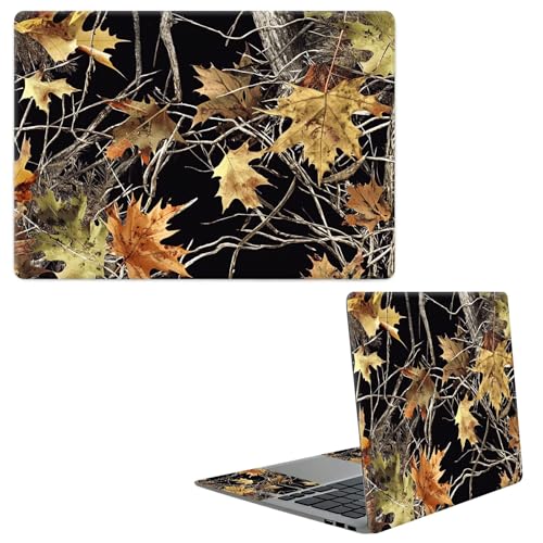 Laptop Skin Sticker Decal, Universal Protective Cover Fit 12 13 14 15.6 Inch Notebook, Reusable Water-Resistant Vinyl Decal w/ 2 Wrist Pads for Business Travel Office, Forest Leaves - color: Forest Leaves