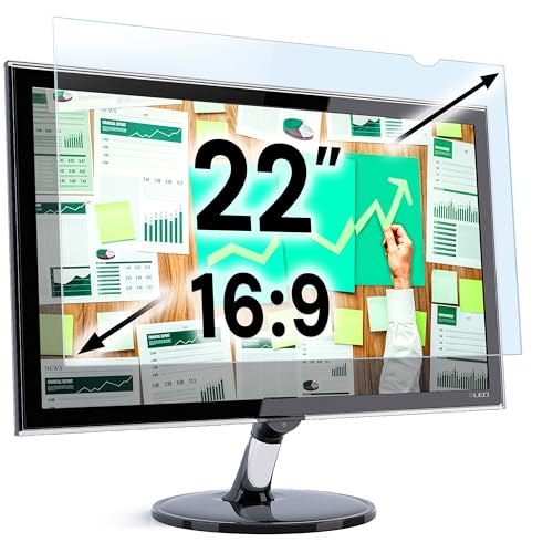 22 inch Blue Light Blocking Screen Protector Panel for 16:9 Widescreen Computer Monitor and Laptop - PC Anti-UV Eye Protection Filter Film - Anti-Scratch Diagonal Frame Shield [1 Pack] - color: Blue Screen for Monitor, size: [1 Pack] 22" DIAGONAL (16:9)