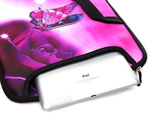15.6-Inch Laptop Shoulder Bag Case Sleeve For 14 15" 15.6 Inch HP/Dell/Lenovo Pink Butterfly - color: Pink Butterfly