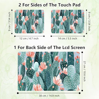 Laptop Skin Sticker Decal, Universal Reusable Vinyl Laptop Cover for 12" 13" 13.3" 14" 15" 15.4" 15.6" Notebook PC, Waterproof Scratch-Resistant with 2 Wrist Pads, Easy to Apply & Remove,Art Cactus - color: Art Cactus