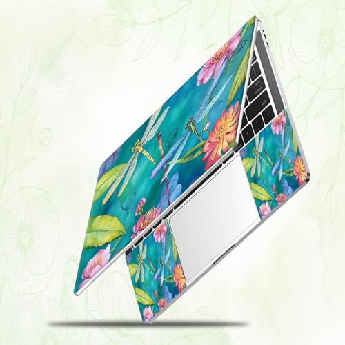 Laptop Skin Sticker Decal, Universal Reusable Vinyl Laptop Cover for 12" 13" 13.3" 14" 15" 15.4" 15.6" Notebook PC, Waterproof Scratch-Resistant with 2 Wrist Pads, Easy to Apply & Remove,Art Dragonfly - color: Art Dragonfly