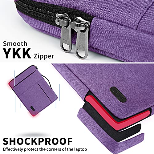 Laptop Sleeve Case 13.3-14 Inch Waterproof Durable 360 Protective Carrying Case Portable Handle Business Briefcase Compatible with MacBook Air/Pro HP ThinkPad Notebook Purple