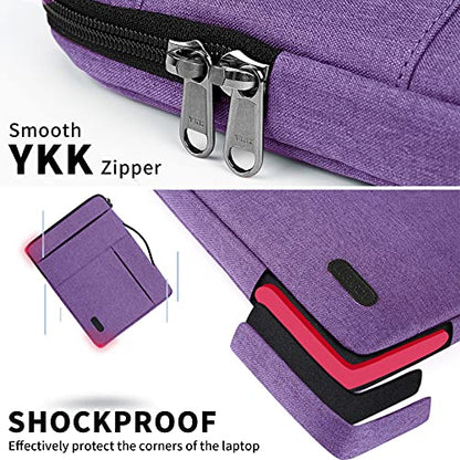 Laptop Sleeve Case 13.3-14 Inch Waterproof Durable 360 Protective Carrying Case Portable Handle Business Briefcase Compatible with MacBook Air/Pro HP ThinkPad Notebook Purple