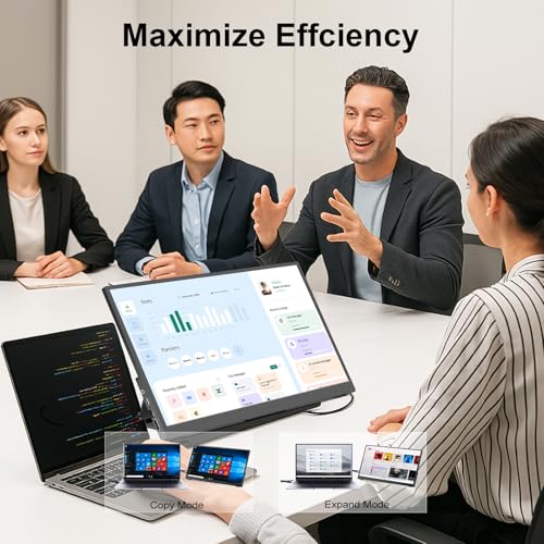 Portable Monitor Touchscreen 15.6" 1080P FHD IPS, 10-Point Touch Travel Gaming Display with Dual Speakers & Kickstand, USB-C HDMI External Screen for Laptop, PS5, Switch (1080P Touch, 15.6Inch) - size: 15.6 inches, style: 1080P Touch