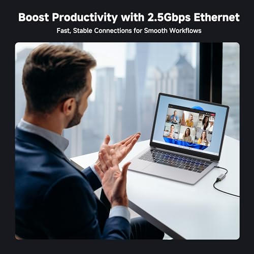 Cable Matters USB C to 2.5Gb Ethernet Adapter, 2.5 Gigabit Network Speed | 2.5 Gigabit Ethernet to USB C, Compatible with USB4, Thunderbolt 4/5, MacBook, Laptops, and USB-C Devices