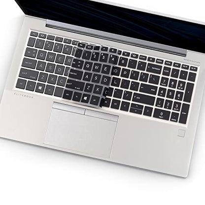 2 Pack Keyboard Cover for 15.6'' HP EliteBook 850 G7 G8 /EliteBook 855 G7 G8 15.6 inch (with Number Keys) US Layout Keyboard(NOT FIT EliteBook 850 855 G9 G10)-Black+Clear - color: Black+Clear