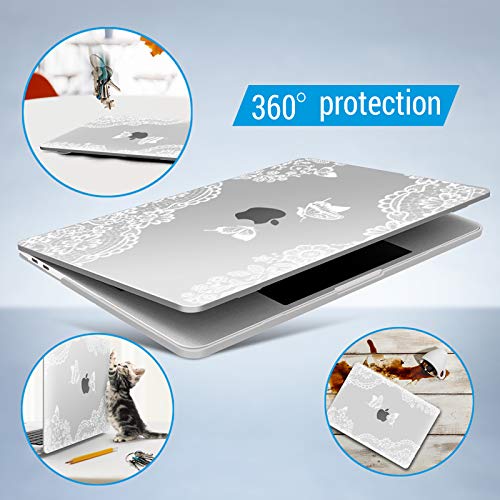 IBENZER Compatible with 2025 2024 M2 MacBook Pro 13 Inch Case 2025-2016 M1 A2338 A2289 A2251 A2159 A1989 A1706 A1708, Hard Shell Case & Keyboard Cover for Mac Pro 13, Lace, T13LACE+1A - color: Lace