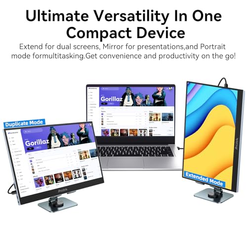 15.6 Inch Touchscreen Portable Monitor, FHD 1080P IPS Full Function USB-C Ultra Slim Travel Screen, Portable Display w/Speakers & VESA Mount for Laptop Mac PC Phone PS4 PS5 Switch - size: 15.6inch Touch