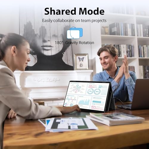 InnoView Portable Dual Monitor 15.6" 1920x1080 Dual Stacked Foldable Monitor | 315° Screen Adjustment | USB-C/HDMI Second Monitor for Laptop, Mac, Windows - size: 15.6 inches