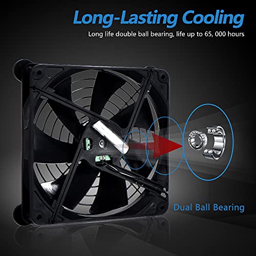 Dual 140mm USB Speed Control Fan, 5V Portable Cooling Fan for Flat-Screen TV Receiver Router DVR PlayStation Xbox Computer Cabinet Cooler - size: USB 140mm fan+USB 5V adapter