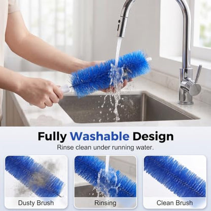 Bendable Microfiber Head, Fan Cleaning Brush Bendable Duster (Blue 1pc) | Reusable and Washable,Suitable for Cleaning Vents,Ceilings,Blinds,Furniture and Hard-to-Reach Areas - color: Blue 1pc