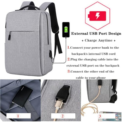 15 Inch Laptop Backpack,Business Bag with USB Port for Travel & Commute Red - color: Red