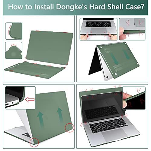 for MacBook Pro 13 inch Case 2023 2022 2021 2020 Release Model: A2338 M2/M1 A2289 A2251 with Touch Bar & Touch ID, Frosted Matte Plastic Hard Shell Case & Keyboard Cover, Midnight Green - color: Midnight Green 2
