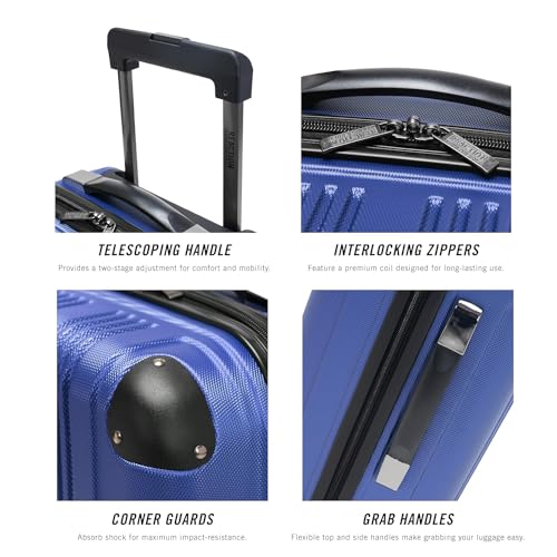Kenneth Cole REACTION Out of Bounds Lightweight Hardshell 4-Wheel Spinner Luggage, Cobalt Blue, 20-Inch Carry On - color: Cobalt Blue, size: 20-Inch Carry On