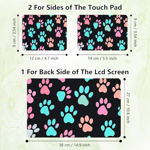 Laptop Skin Sticker Decal, Universal Reusable Vinyl Laptop Cover for 12" 13" 13.3" 14" 15" 15.4" 15.6" Notebook PC, Waterproof Scratch-Resistant with 2 Wrist Pads, Easy to Apply & Remove,Dog Paw Print - color: Dog Paw Print
