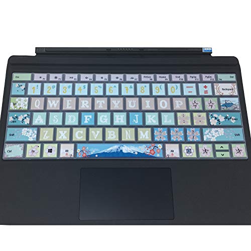Keyboard Cover Skin for Microsoft Surface Pro 7/6/5, Silicon Protector with Big Letter Design, US Layout, Sakura - color: Sakura