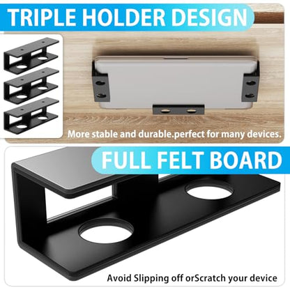 3 PCS Under Desk Laptop Mount with Anti-Scratch Silicone Pad Under Desk Holder Mount Shelf for Laptop Keyboard Storage（1 Pack） - color: Black-1 Pack