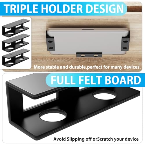 6 PCS Under Desk Laptop Mount with Anti-Scratch Silicone Pad Under Desk Holder Mount Shelf for Laptop Keyboard Storage（2 Pack） - color: Black-2 Pack