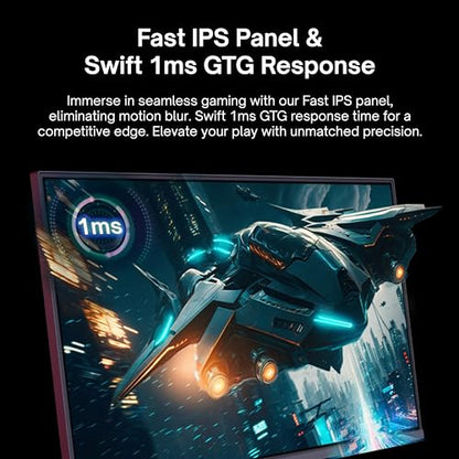 Pixio PX248 Wave 24 inch 200Hz Refresh Rate FHD 1080p Resolution Fast IPS Panel 1ms GTG Response Time Built-in Speakers Gaming Monitor with Adaptive Sync - color: Black
