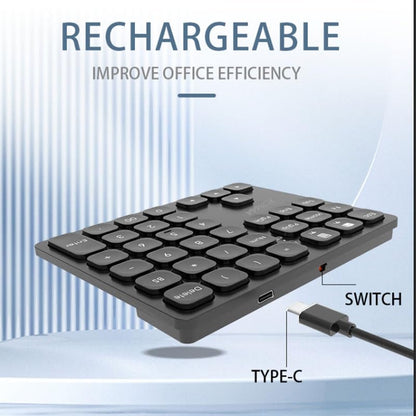 36 Keys Bluetooth Numeric keypad Portable Mini Financial Accounting Rechargeable Number pad Ultra-Silent for iPad Laptop,Mac, iMac, Tablet, PC and Desktop (Black) - color: black