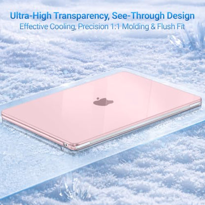 MOSISO Compatible with MacBook Air 15 inch Case M5 M4 M3 M2 2026 2025-2023 | Model A3448 A3241 A3114 A2941, Scratch-Resistant Ultra-Thin Protective Hard Shell Case Cover, Rose Pink - color: Rose Pink