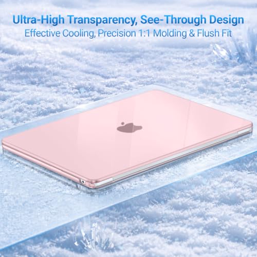 MOSISO Compatible with MacBook Air 13 inch Case M5 2026 M4 M3 M2 2025-2022 | A3449 A3240 A3113 A2681, Scratches-Resistant Protective Hard Shell for MacBook Air 13.6 inch Case, Rose Pink - color: Rose Pink